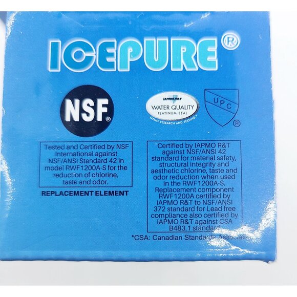 ICEPURE RWF1200A Refrigerator Replacement Water Filters Lot of 3 NEW, SEALED - Picture 2 of 6